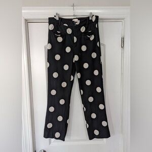 Anthropologie The Essential Collection Black & White Polka Dot Pants – Size 10